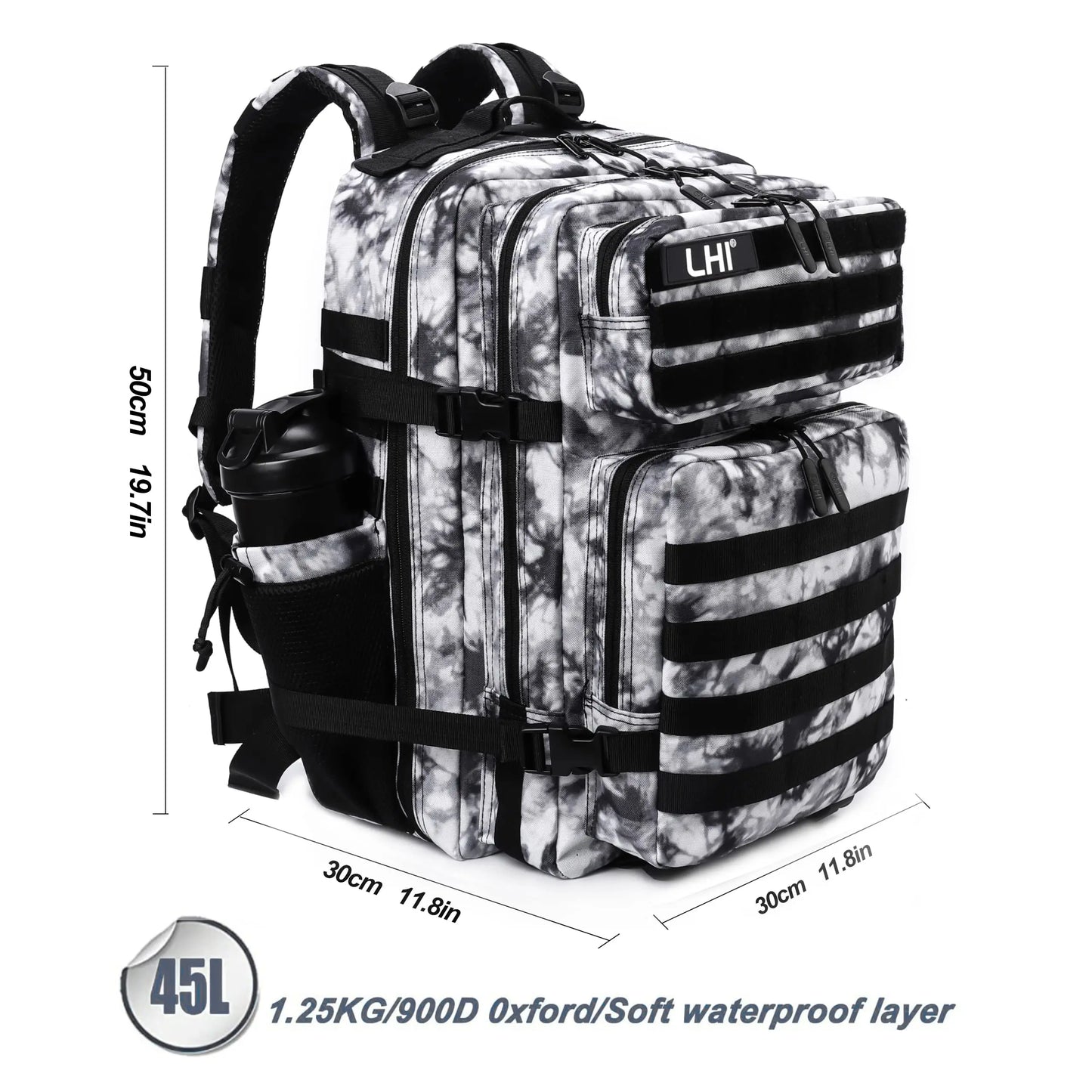45L Tactical Backpack – Large Military Rucksack for Hiking & Gym
