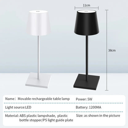 Rechargeable LED Table Lamp Touch Dimmable Cordless Desk Light