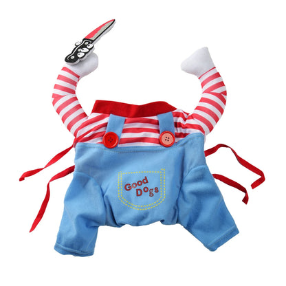 Funny Halloween Knife Holder Dog Costume for Small Medium Pets