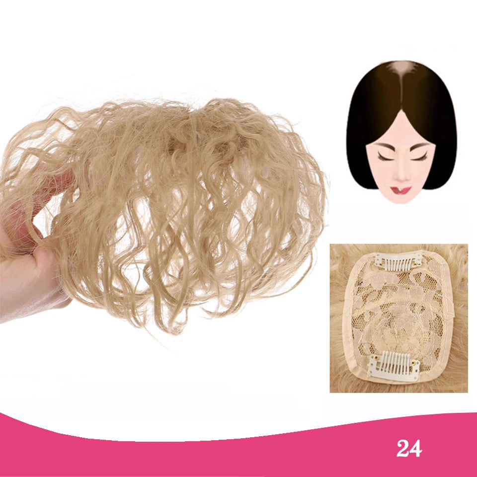Clip-In Hair Topper with Bangs – Invisible Seamless Crown Coverage
