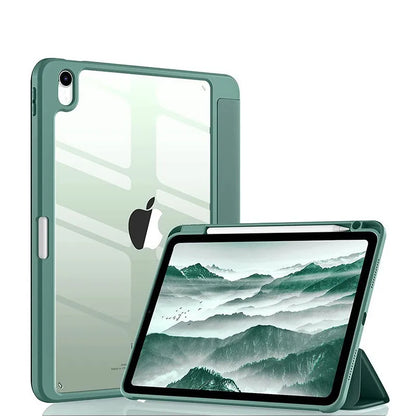 iPad Clear Back Case with Pencil Holder & Stand