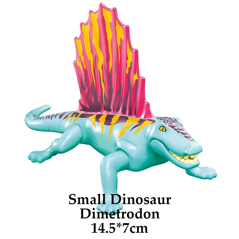 Jurassic Dinosaur Building Blocks Figures – T-Rex Raptor Triceratops MOC Models