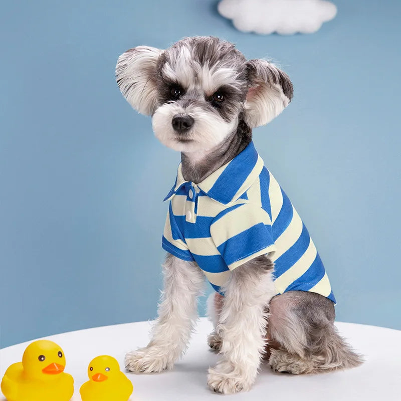 Dog Polo Shirt – Striped Summer T-Shirt for Small & Large Dogs