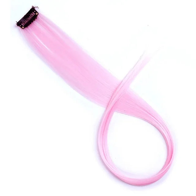 22-Inch Clip-In Synthetic Hair Extensions – Rainbow Colors