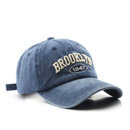 Brooklyn 1947 Embroidered Baseball Cap – Unisex Washed Cotton