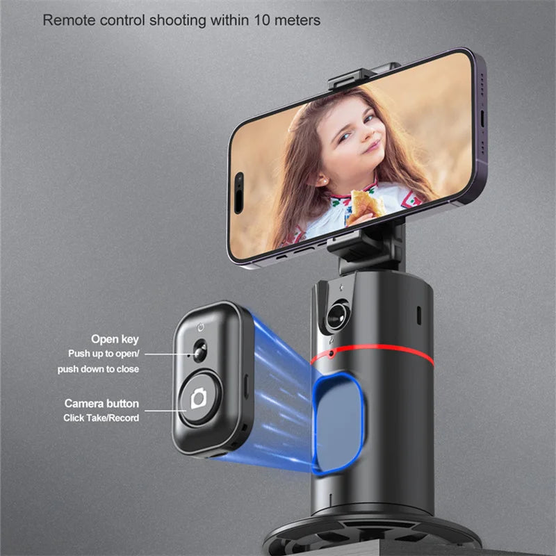 360° Gimbal Stabilizer Selfie Stick – Auto Face Tracking, Desktop Monopod for TikTok