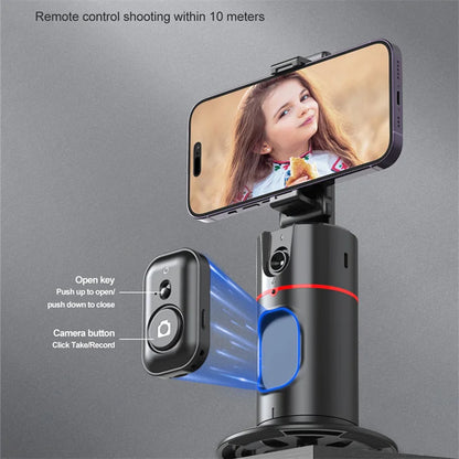 360° Gimbal Stabilizer Selfie Stick – Auto Face Tracking, Desktop Monopod for TikTok