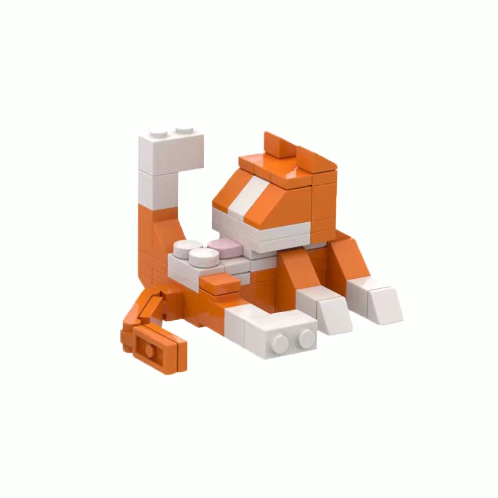 Cat Building Blocks MOC Set – Cute Animal Brick Figure for Kids
