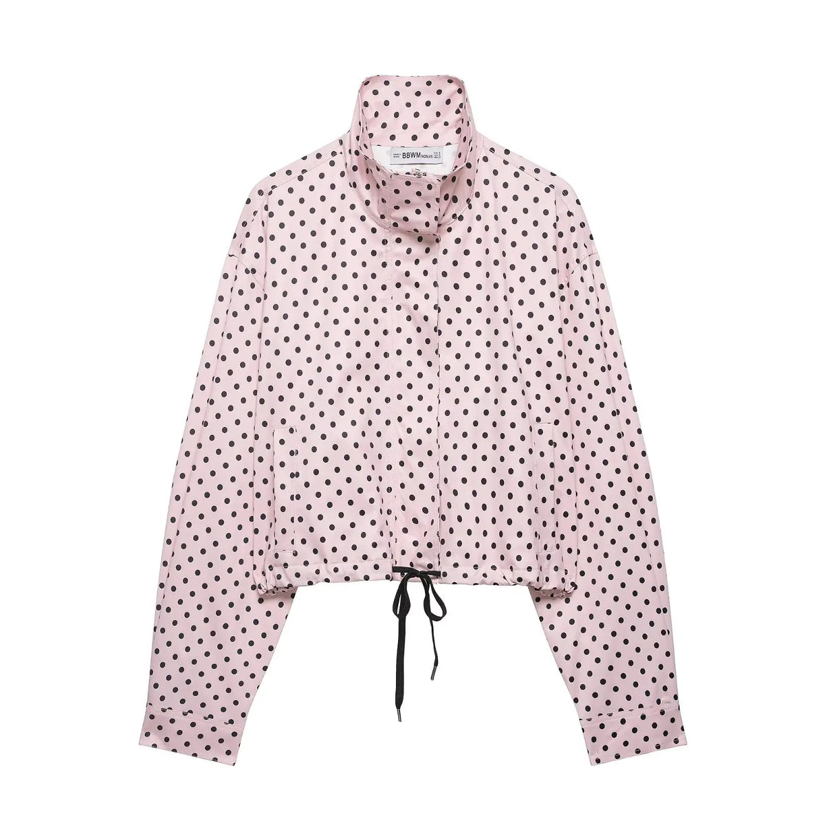 Women's Polka Dot Turtleneck Jacket & Shorts Set – Casual Autumn Outfit