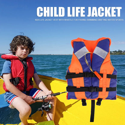 Kids Life Jacket with Whistle – Adjustable Float Vest