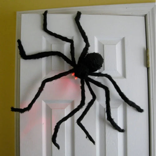 Giant Plush Black Spider Halloween Decoration – Multiple Sizes