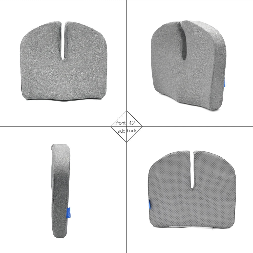 Orthopedic Memory Foam Seat Cushion – Sciatica & Tailbone Relief