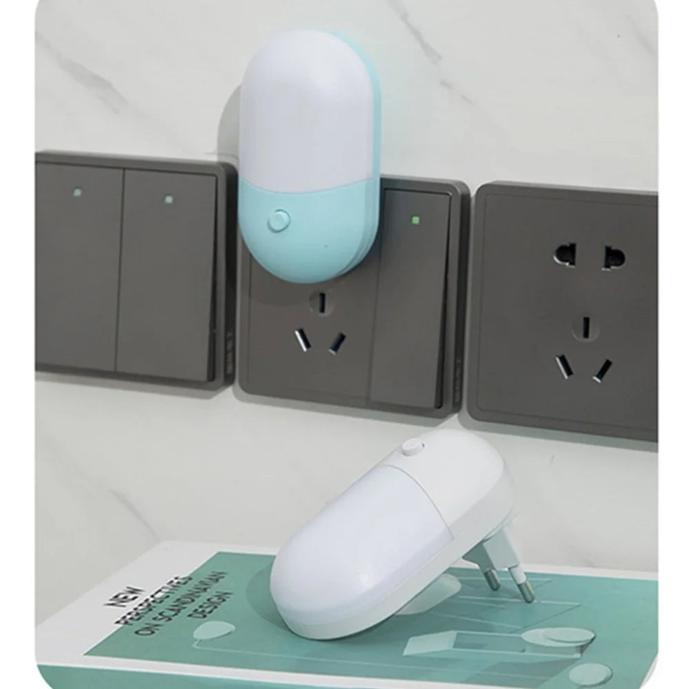 LED Plug-In Night Light – Bedside Lamp for Bedroom, Kids & Hallway