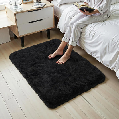 Tie-Dye Fluffy Plush Area Rug – Soft Shaggy Carpet for Living Room & Kids