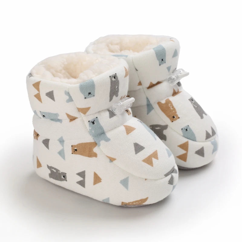 Baby Winter Boots – Cartoon Warm Fleece Booties for Boys & Girls
