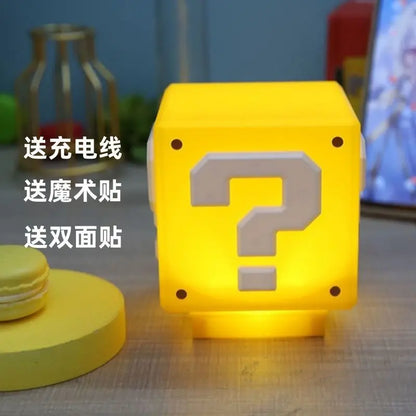 Question Mark Block LED Night Light with Sound & USB Charging
