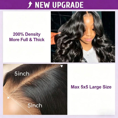 Body Wave Human Hair Lace Front Wig 13x4 HD Lace 4x4 Closure 18-40 Inch