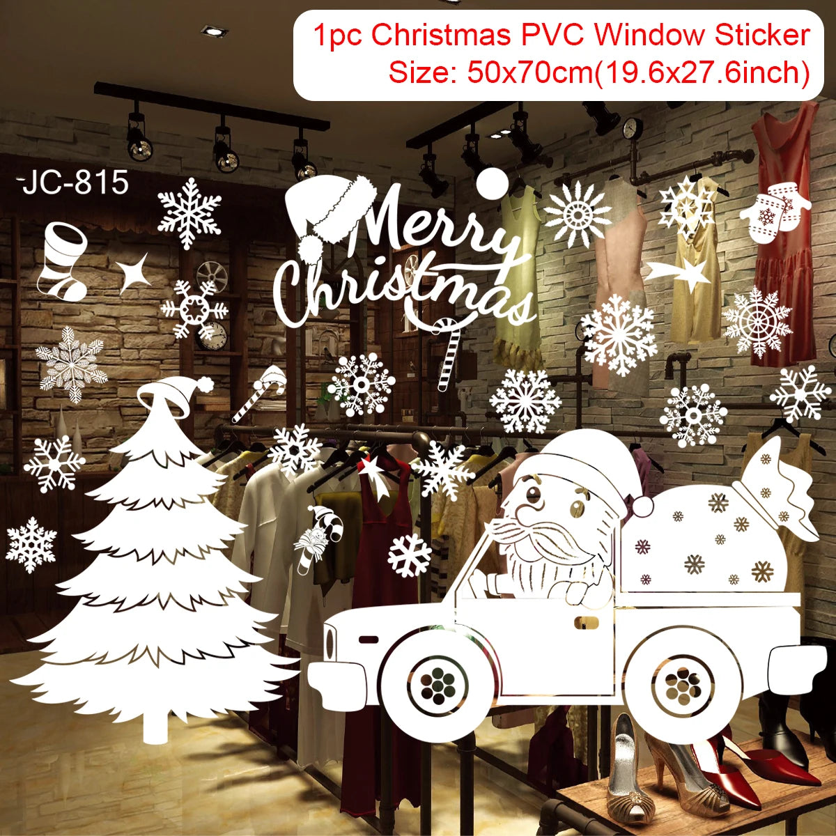 Christmas PVC Window Stickers – Festive Wall Decals for Home Decor