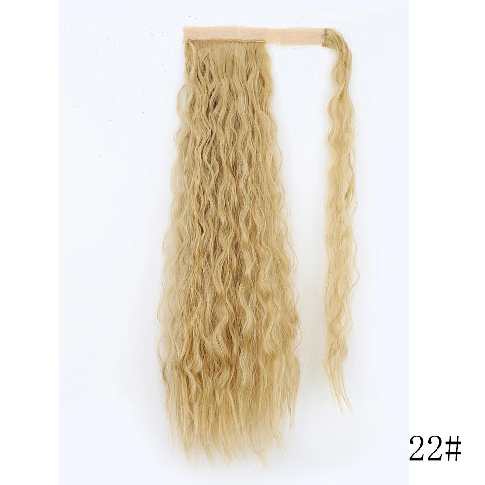 Wrap Around Ponytail Extension Synthetic Straight Hair 22-34 Inch