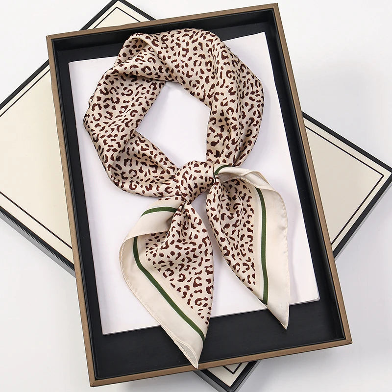 Silk Feel Square Scarf for Women – Satin Hair Wrap & Foulard Shawl