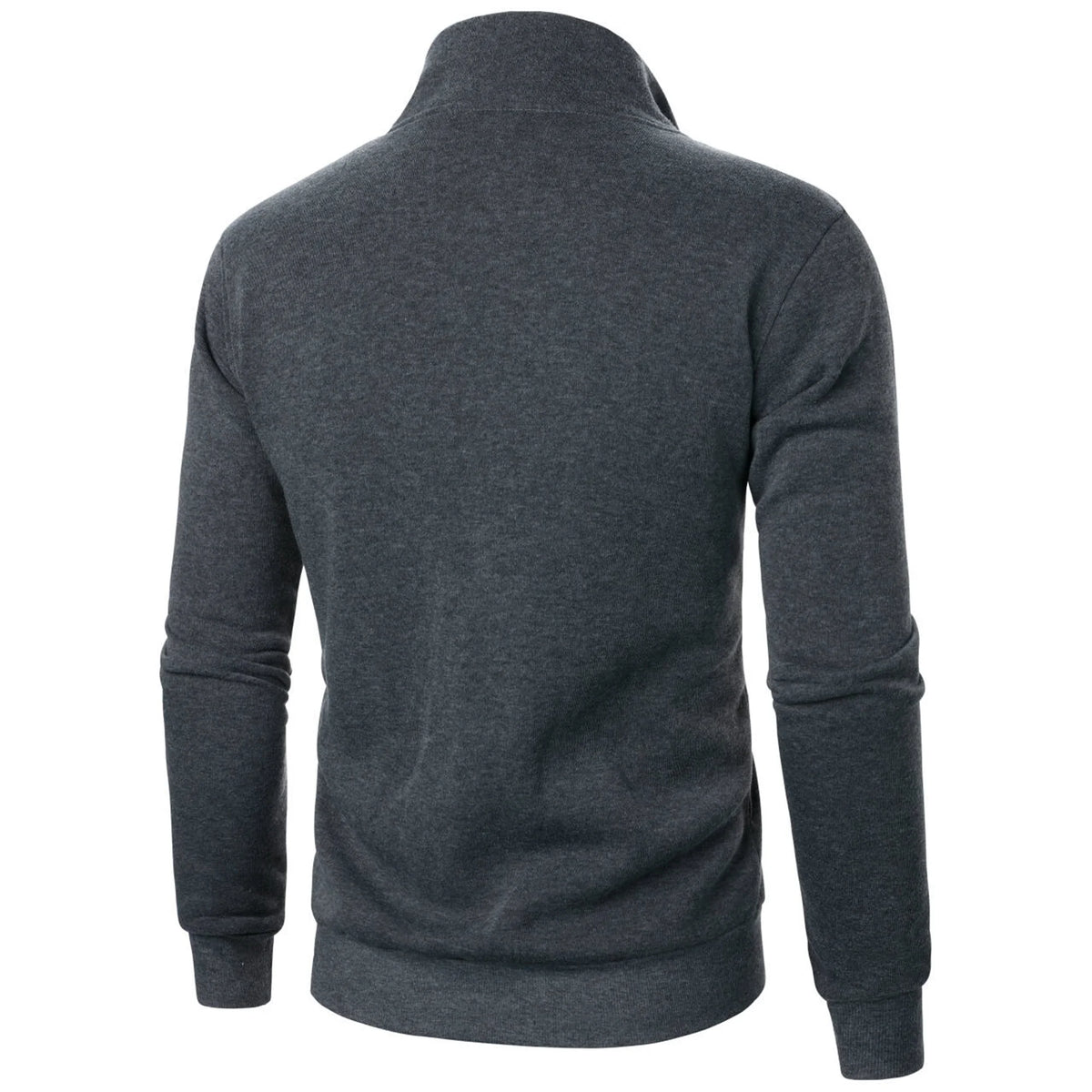 Men's Zip-Up Stand Collar Jacket – Casual Sports Solid Color Coat