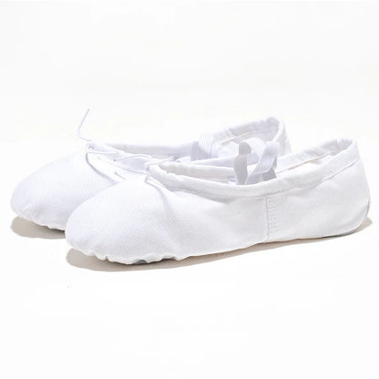 Canvas Ballet Slippers for Girls & Women – Soft Sole Dance Shoes