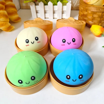 Cute Baozi Squishy Stress Relief Toy – Soft Sensory Squeeze Ball