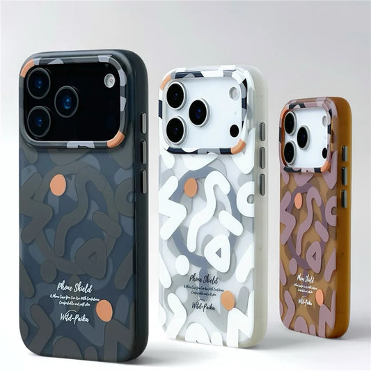 Trendy Graffiti Pattern for Magsafe Wireless Charge iPhone Case