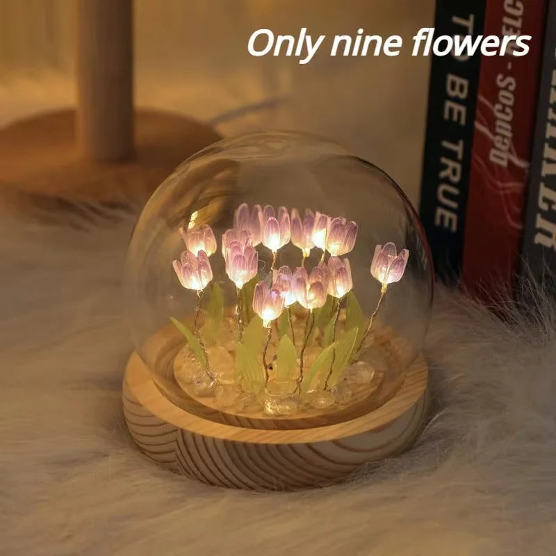 DIY Tulip Night Light Kit – Handmade LED Flower Lamp for Home Decor & Gifts