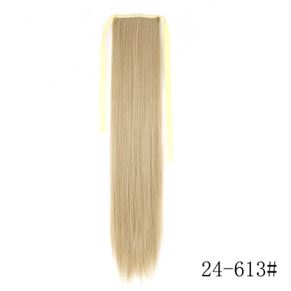 Wrap Around Ponytail Extension Synthetic Straight Hair 22-34 Inch