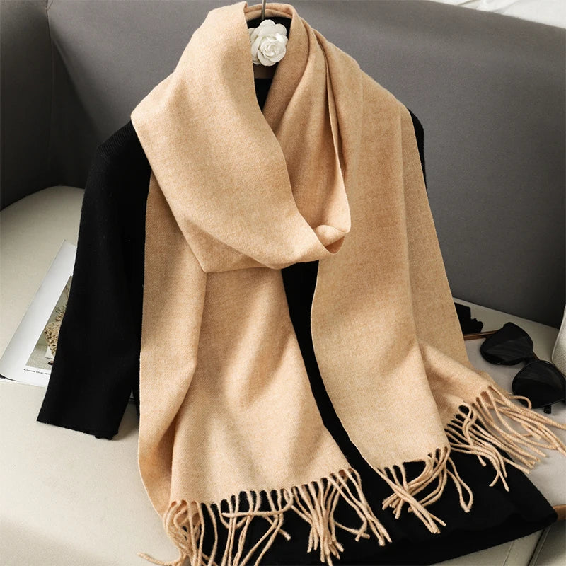 Cashmere-Feel Winter Scarf – Women's Long Warm Pashmina Shawl & Wrap