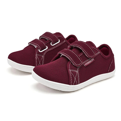 Kids Barefoot Sneakers Wide Toe Mesh Shoes with Hook & Loop Strap