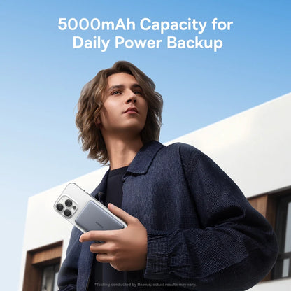 Baseus 5000mAh Slim Magnetic Power Bank – 15W Wireless & 20W Wired Charging
