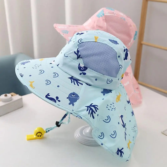 Anti UV Kids Sun Hat with Neck and Ear Protection