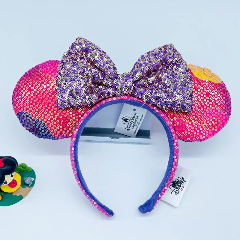 Minnie Mouse Sequin Ears Headband with Bow – Disney Park Style