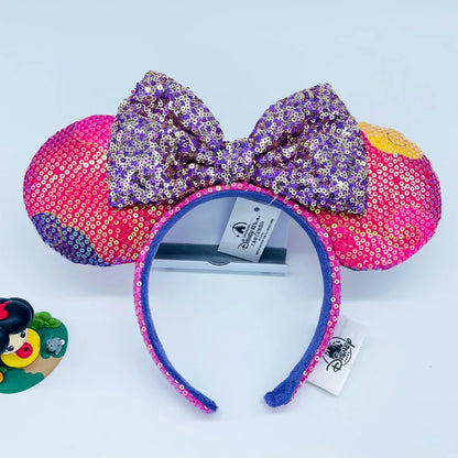 Minnie Mouse Sequin Ears Headband with Bow – Disney Park Style