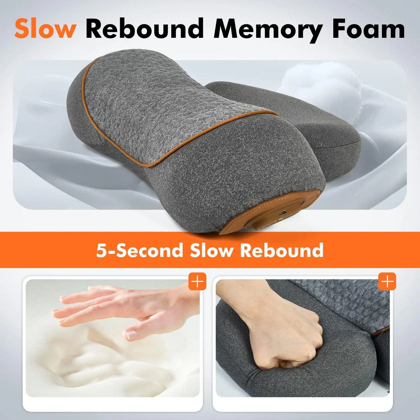 Electric Neck Massager Pillow with Heat & Vibration