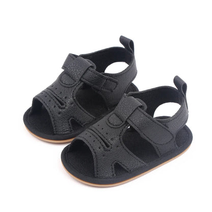 Baby Sandals Anti-Slip Soft PU Leather Toddler Shoes for Boys & Girls 0-18 Months