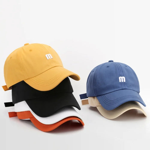 Cotton Baseball Cap with Letter M Embroidery – Unisex Snapback