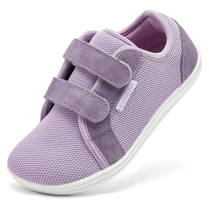 Kids Barefoot Sneakers Wide Toe Mesh Shoes with Hook & Loop Strap