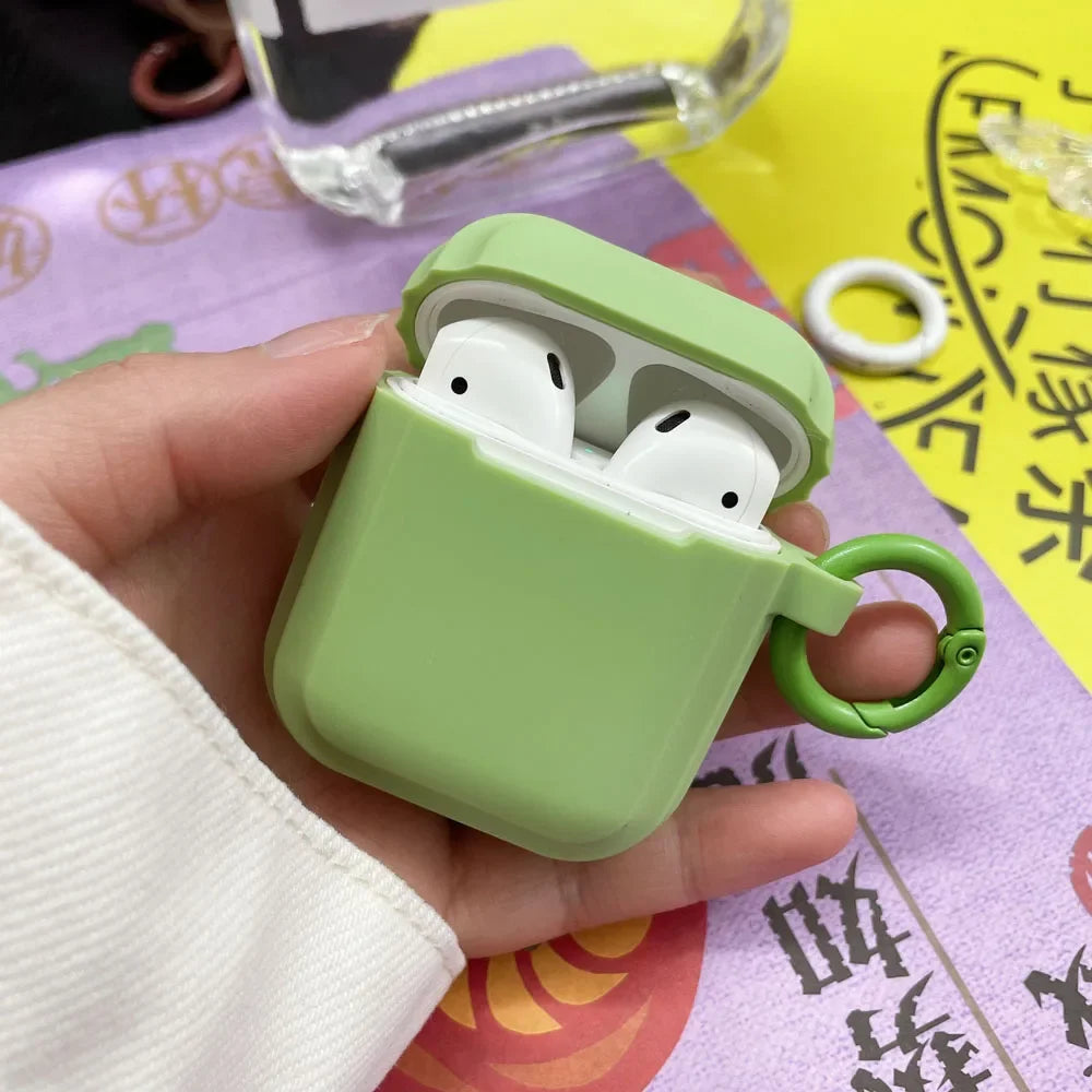 Liquid Silicone AirPods Case with Carabiner Ring – Fits AirPods 1/2/3/Pro/Pro 2/Pro 3/4