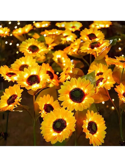 Solar Sunflower Garden Stake Lights Outdoor Waterproof LED Lawn Lamp