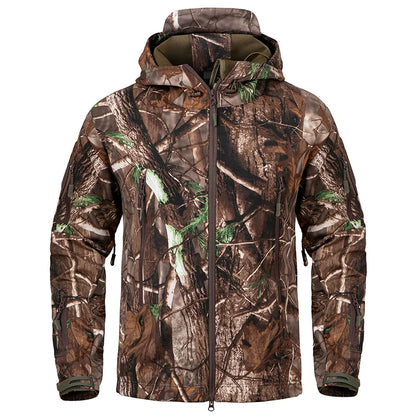 Men's Camouflage Hunting Jacket – Waterproof Fleece Soft Shell