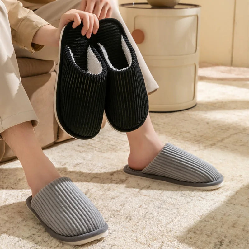 Winter Plush Slippers – Non-Slip Soft Indoor Home Shoes