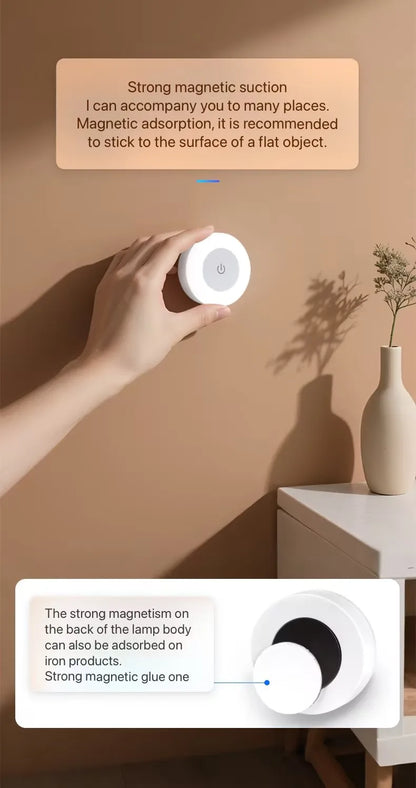 Touch Sensor LED Night Light USB Rechargeable Magnetic Wall Light