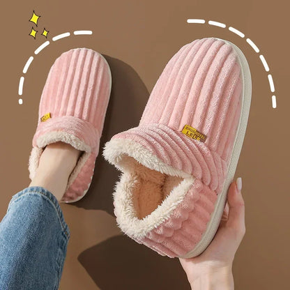 Plush Fur Slippers for Women & Men – Warm Indoor Slides