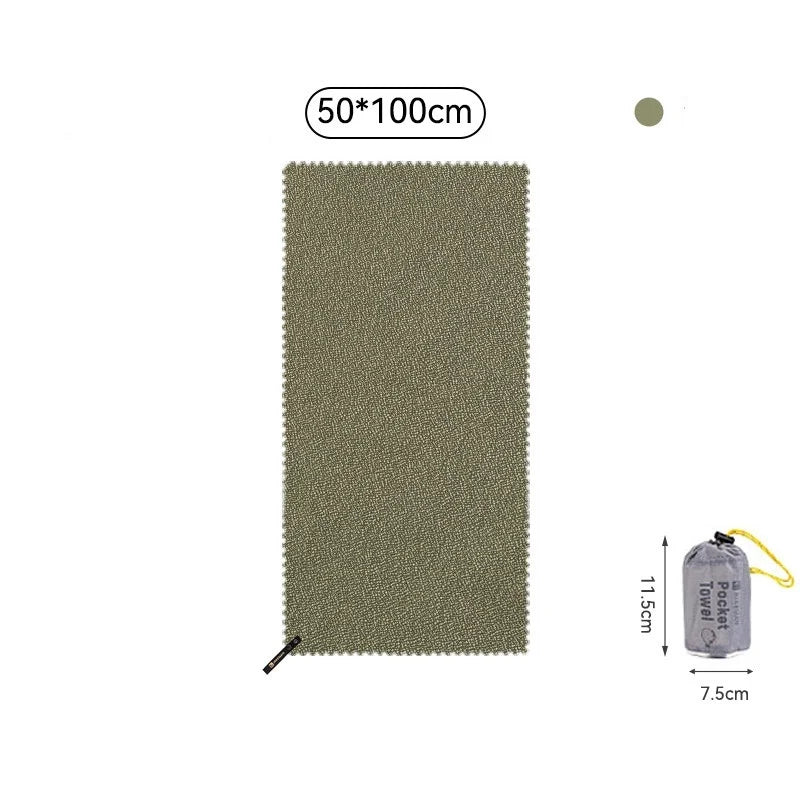 Quick-Dry Outdoor Sports Towel with Carry Pouch – Camping, Hiking, Gym