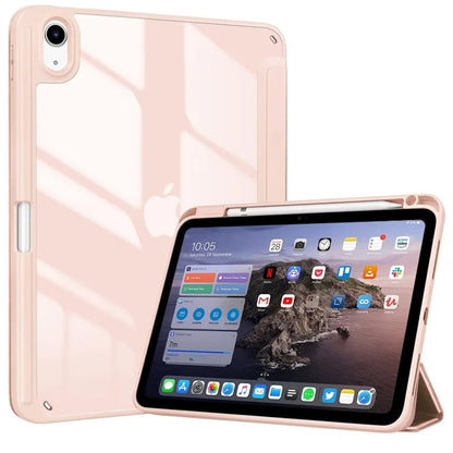 iPad Clear Back Case with Pencil Holder & Stand
