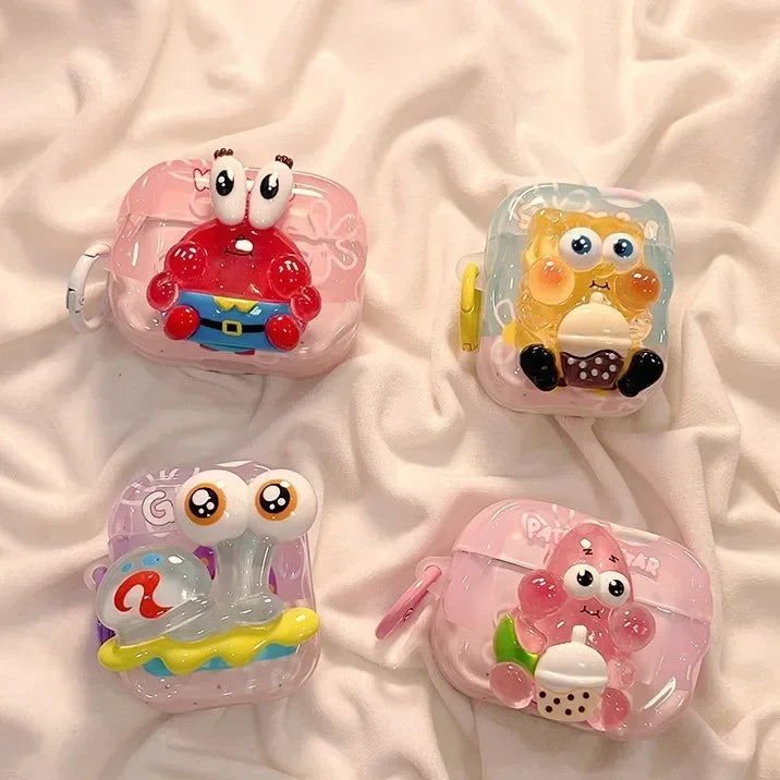 Cute 3D Mr. Krabs AirPods Case – Fun Cartoon Character Cover