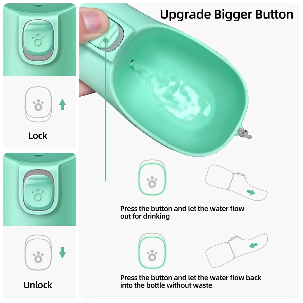 Portable Dog Water Bottle Leakproof with Drinking Bowl